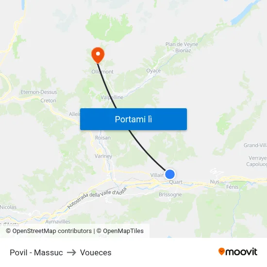 Povil - Massuc to Voueces map
