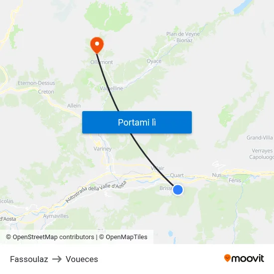 Fassoulaz to Voueces map