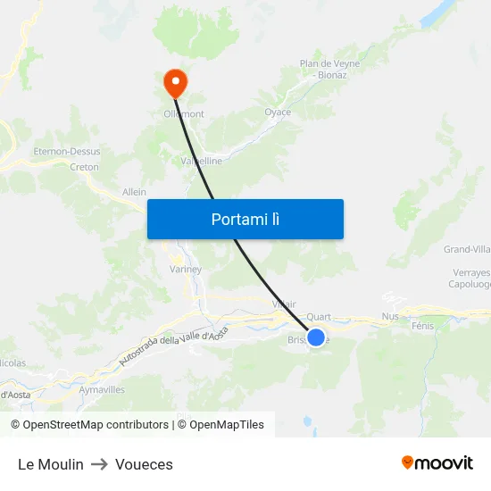 Le Moulin to Voueces map