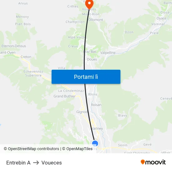 Entrebin A to Voueces map