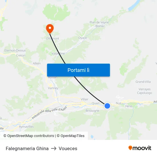 Falegnameria Ghina to Voueces map