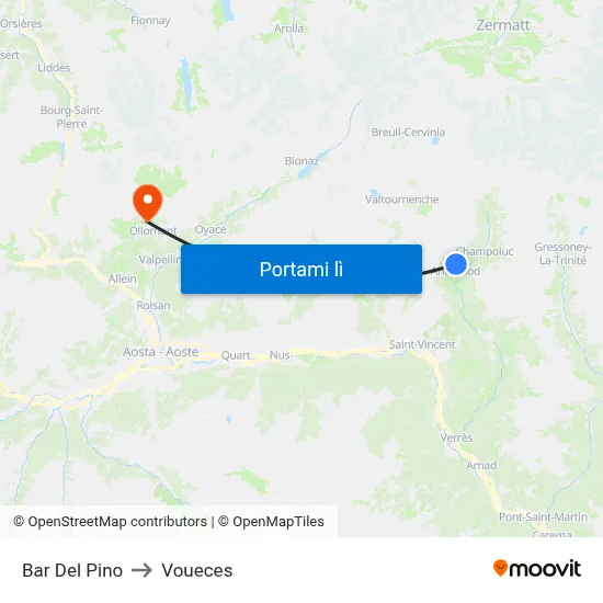 Bar Del Pino to Voueces map