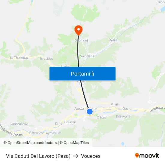 Via Caduti Del Lavoro (Pesa) to Voueces map