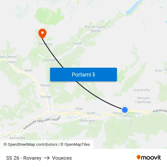 SS 26 - Rovarey to Voueces map