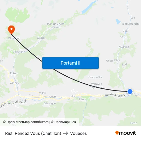 Rist. Rendez Vous (Chatillon) to Voueces map