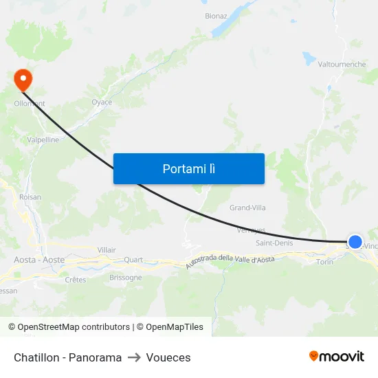 Chatillon - Panorama to Voueces map