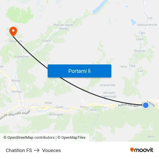 Chatillon FS to Voueces map