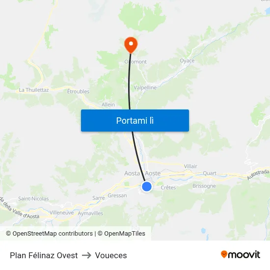 Plan Félinaz Ovest to Voueces map