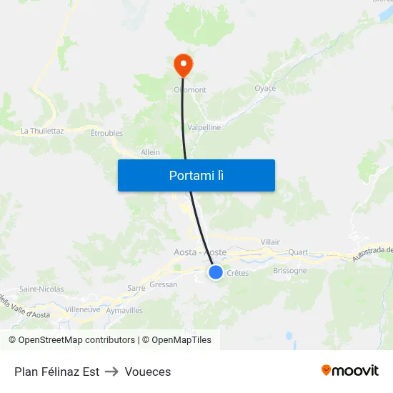 Plan Félinaz Est to Voueces map