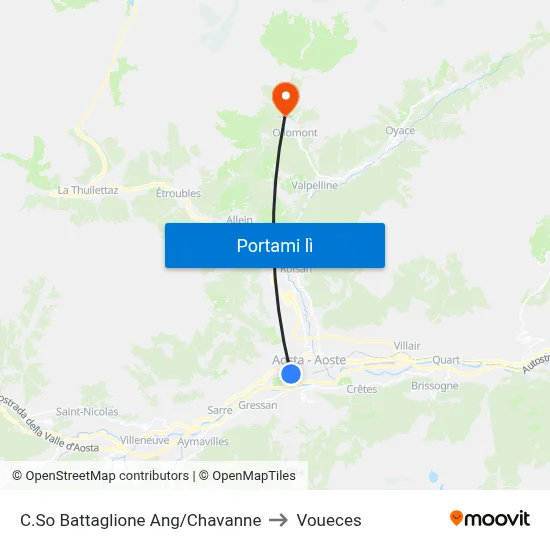 C.So Battaglione Ang/Chavanne to Voueces map