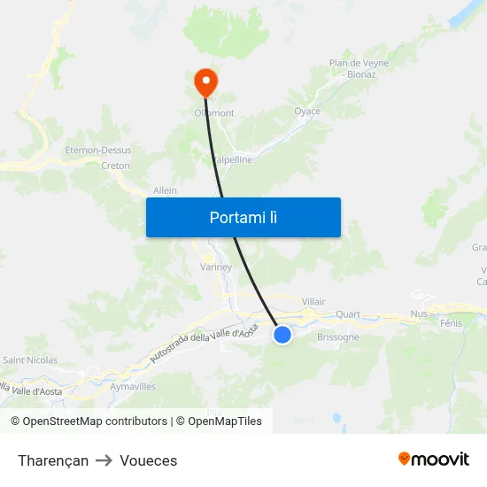 Tharençan to Voueces map