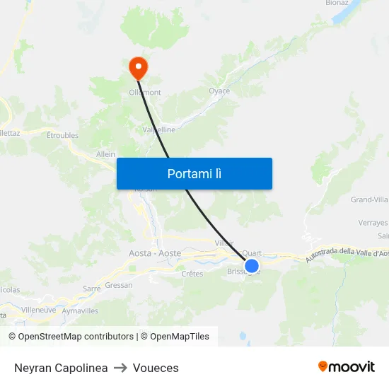 Neyran Capolinea to Voueces map