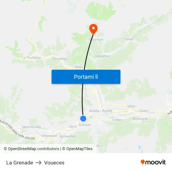 La Grenade to Voueces map