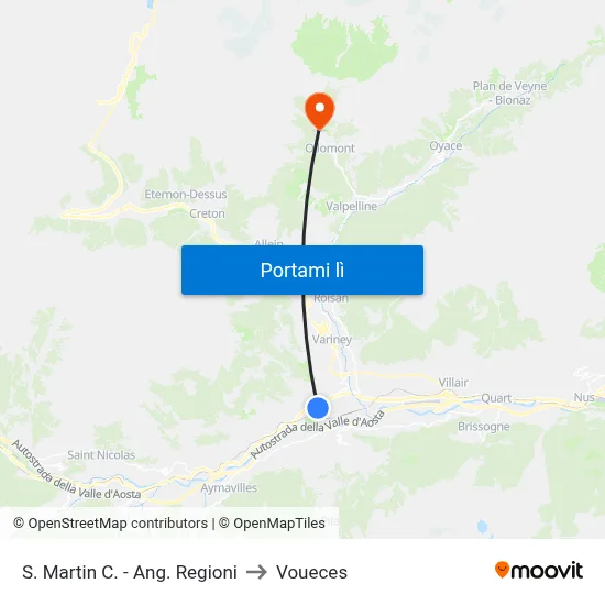 S. Martin C. - Ang. Regioni to Voueces map