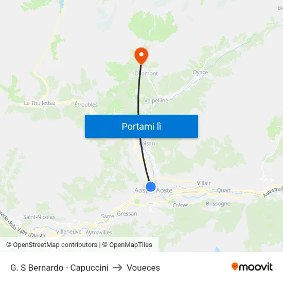 G. S Bernardo - Capuccini to Voueces map