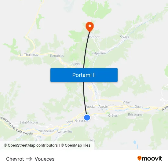 Chevrot to Voueces map