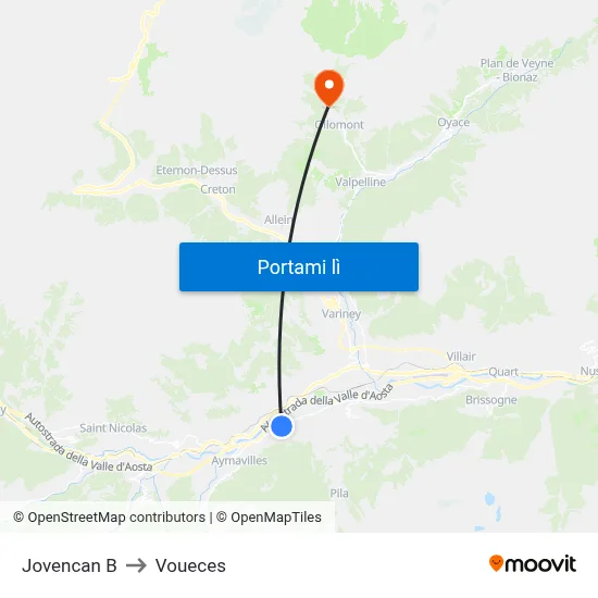 Jovencan B to Voueces map