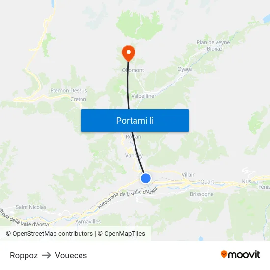 Roppoz to Voueces map
