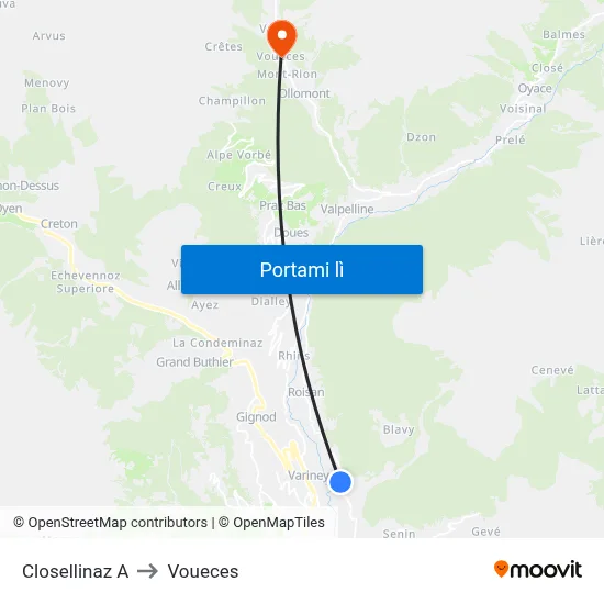 Closellinaz A to Voueces map