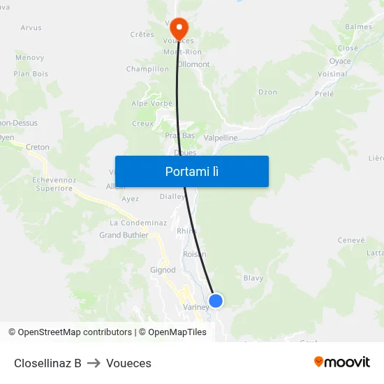 Closellinaz B to Voueces map