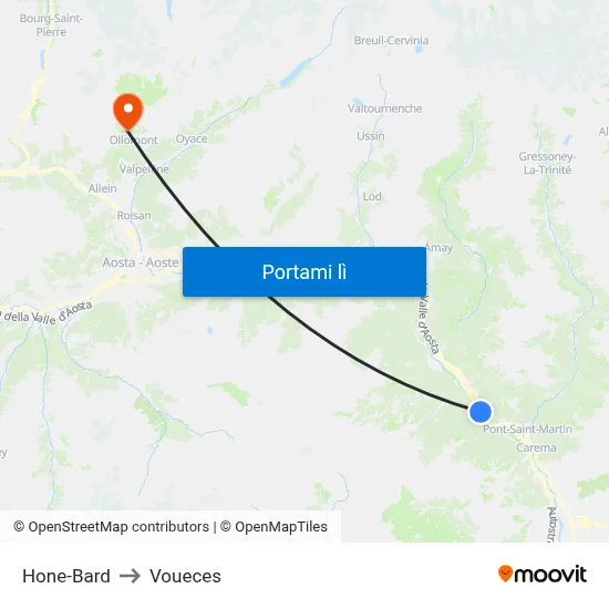 Hone-Bard to Voueces map