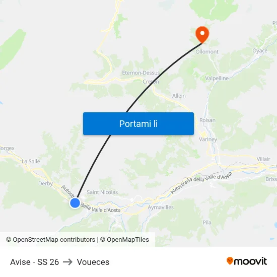 Avise - SS 26 to Voueces map