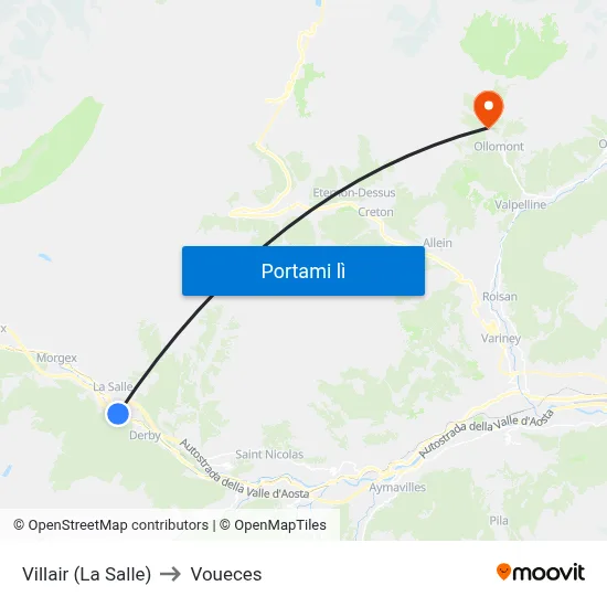Villair (La Salle) to Voueces map