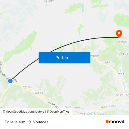 Palleusieux to Voueces map