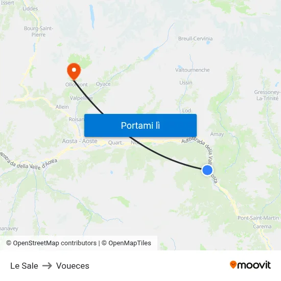 Le Sale to Voueces map