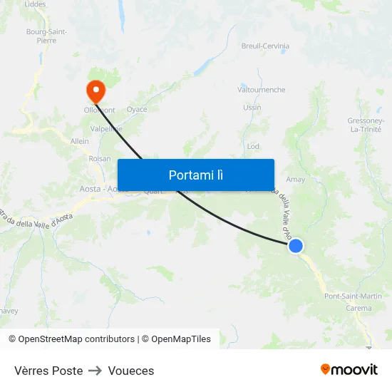 Vèrres Poste to Voueces map