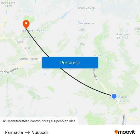 Farmacia to Voueces map
