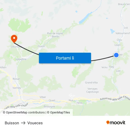 Buisson to Voueces map