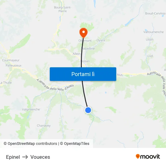 Epinel to Voueces map