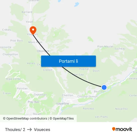 Thoules/ 2 to Voueces map