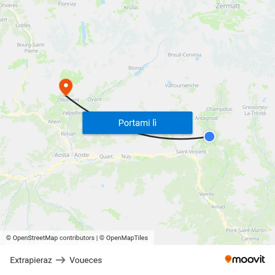 Extrapieraz to Voueces map