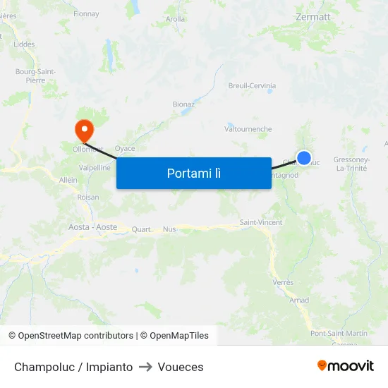 Champoluc / Impianto to Voueces map