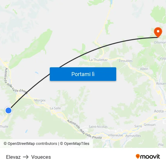 Elevaz to Voueces map