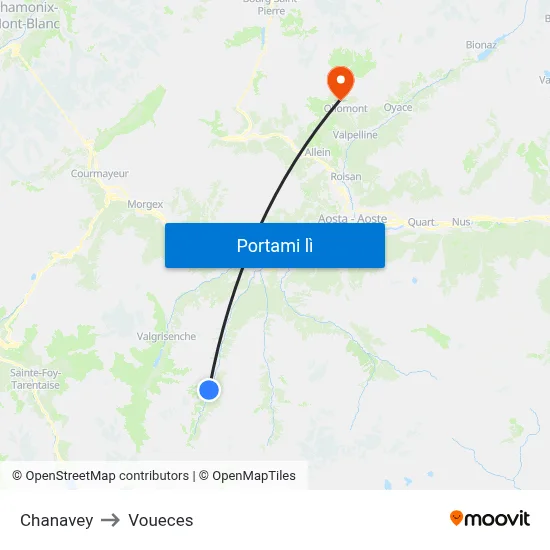Chanavey to Voueces map