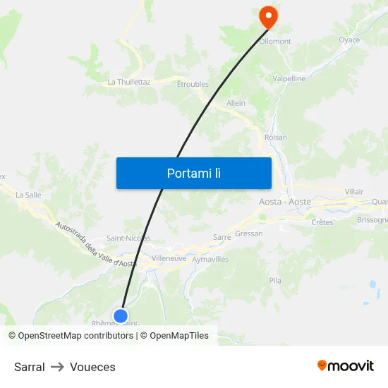Sarral to Voueces map