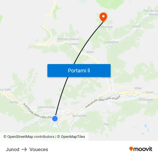 Junod to Voueces map