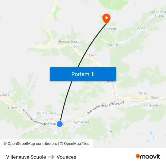 Villeneuve Scuole to Voueces map