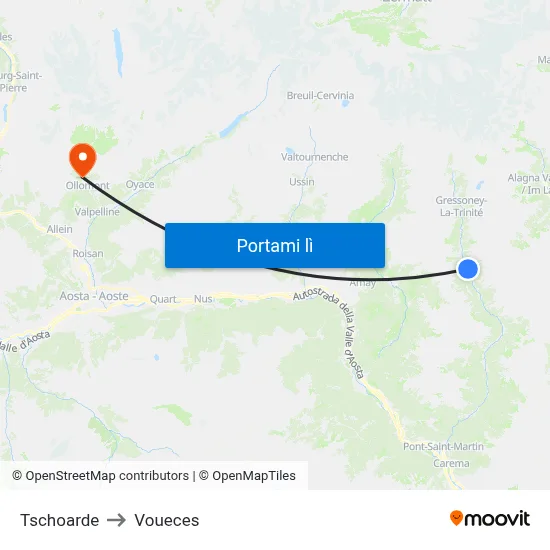 Tschoarde to Voueces map