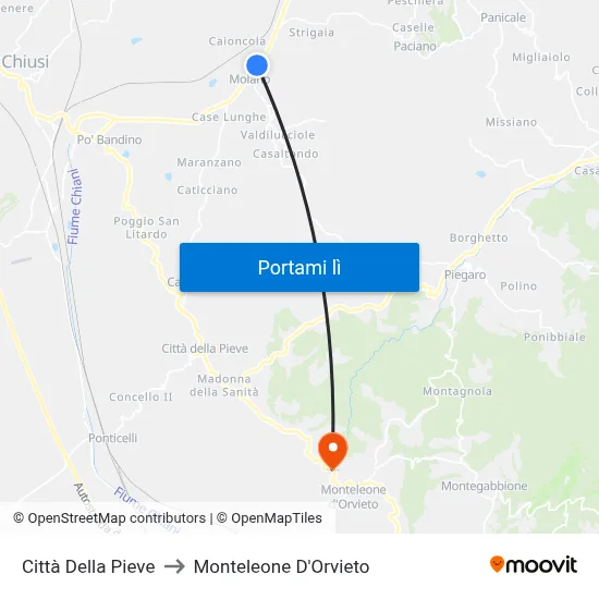 Città Della Pieve to Monteleone D'Orvieto map