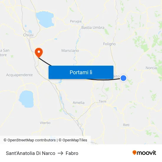 Sant'Anatolia Di Narco to Fabro map