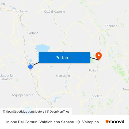 Unione Dei Comuni Valdichiana Senese to Valtopina map