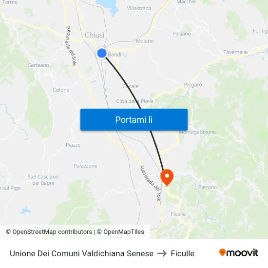 Unione Dei Comuni Valdichiana Senese to Ficulle map