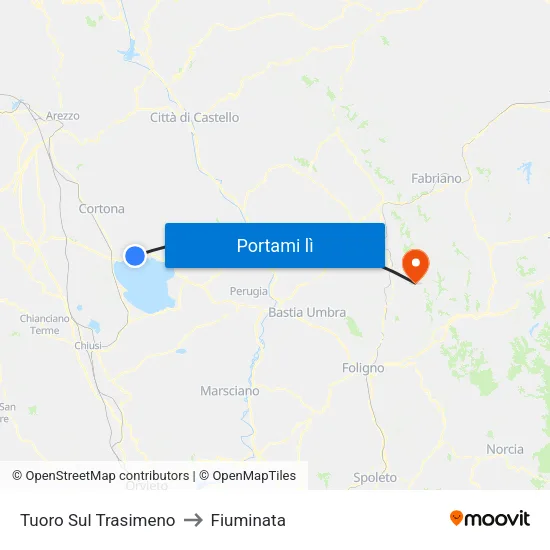 Tuoro Sul Trasimeno to Fiuminata map