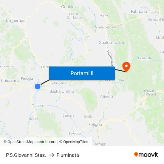 P.S.Giovanni Staz. to Fiuminata map