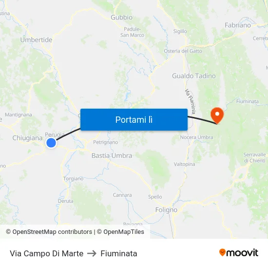 Via Campo Di Marte to Fiuminata map