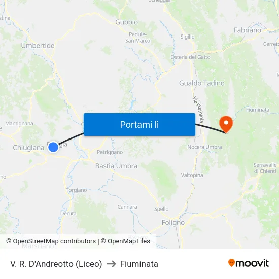 V. R. D'Andreotto (Liceo) to Fiuminata map